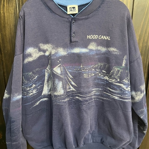 Vintage Crewneck-Hood Canal Graphic Sweatshirt - Picture 5 of 15
